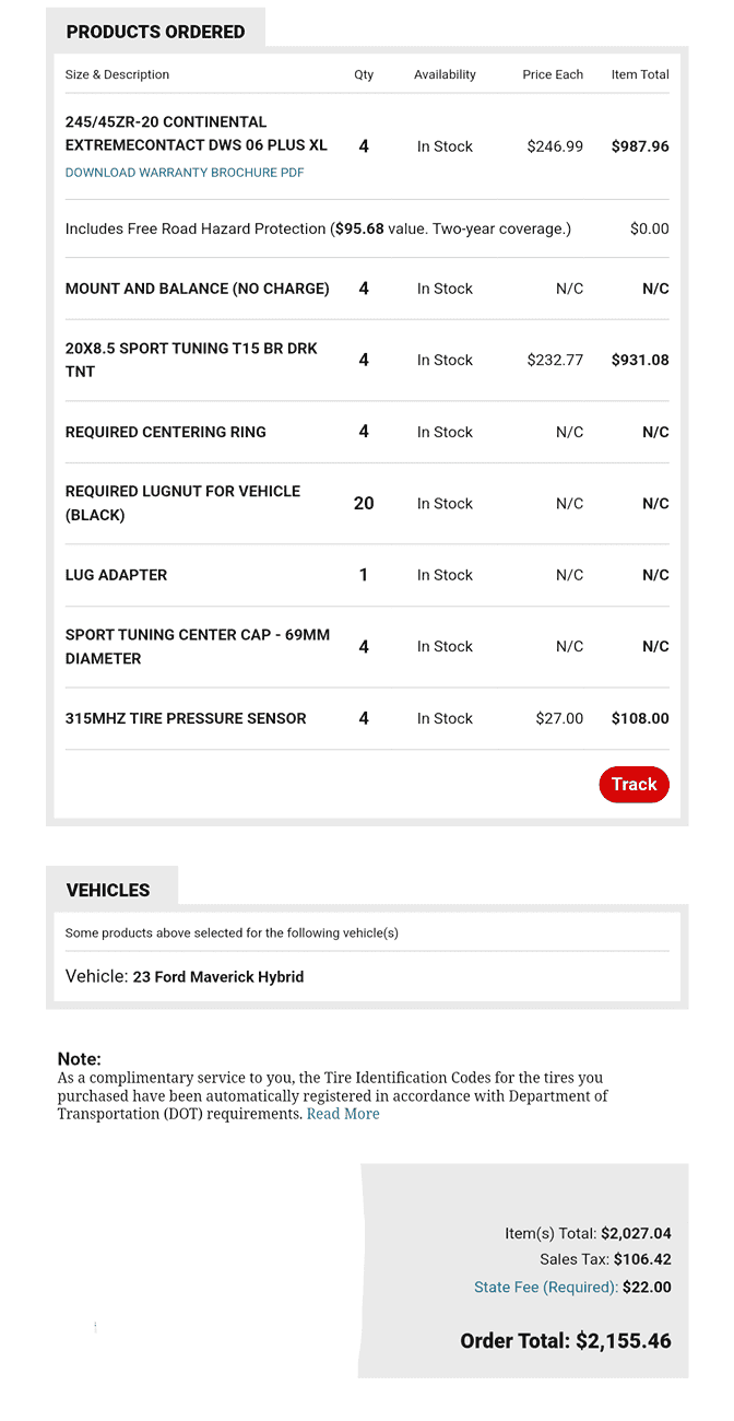 Ford Maverick 20" Continental Tires/Sport Tuning Wheels Combo Screenshot_20240817-141100_Moto App Launcher