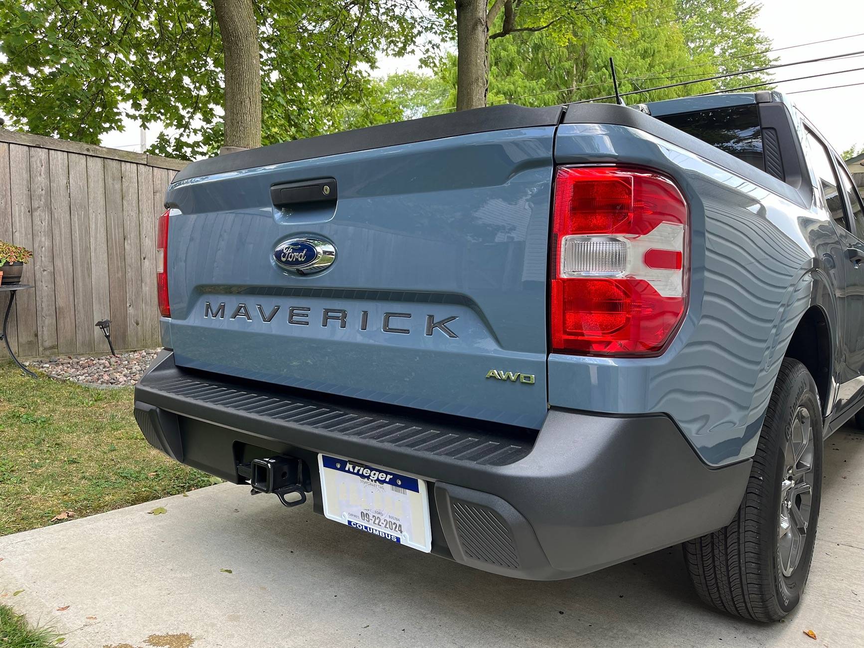 Ford Maverick What color tailgate lettering for Azure Gray Metallic Maverick? IMG_6162