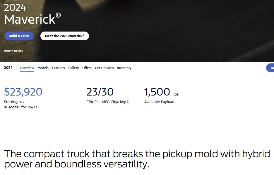 Ford Maverick Ford delays new EV pickup to 2027 1724334384023-zi