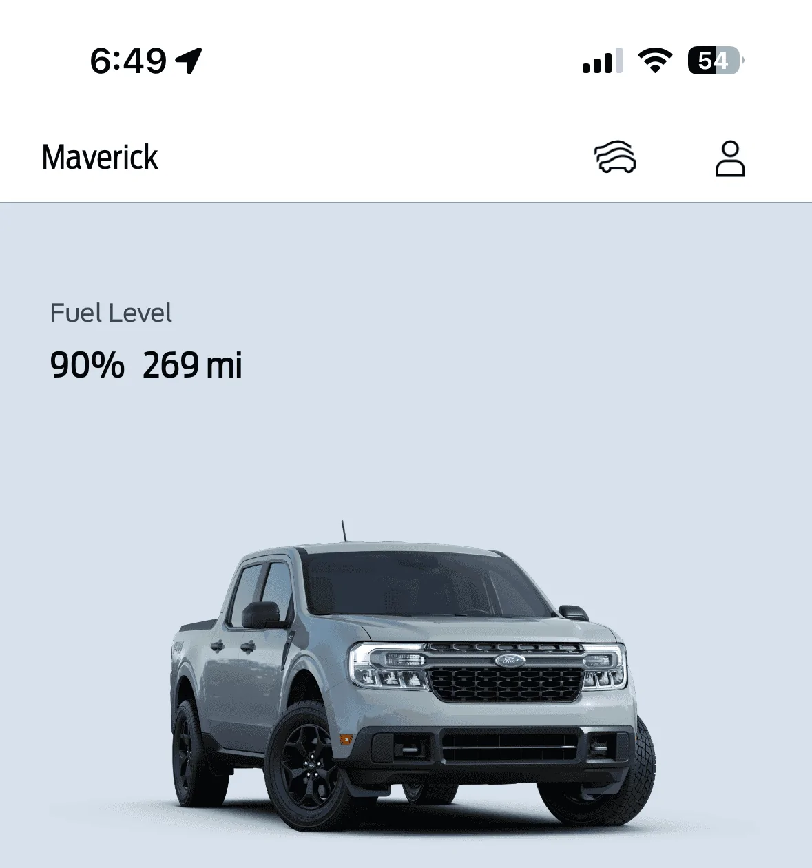 Ford Maverick Fordpass (iOS): Miles to Empty returns 1724464221911-oz