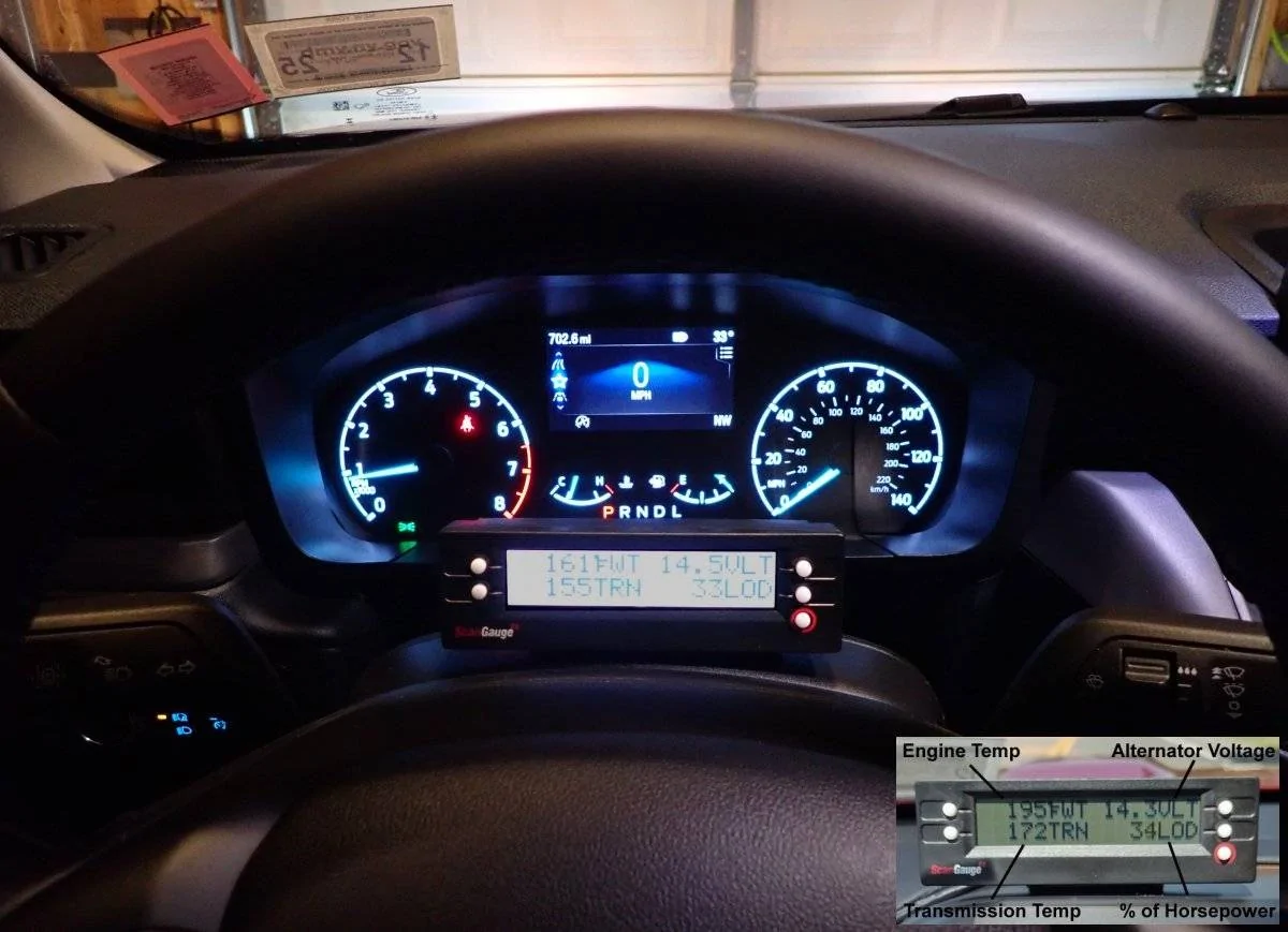Ford Maverick ScanGauge III readout photos Scangauge II notes