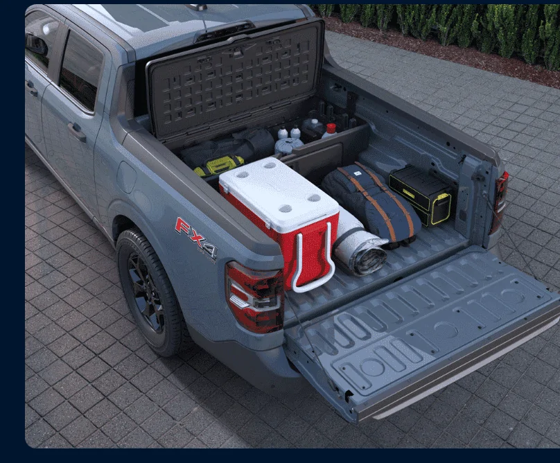 Ford Maverick Cargo box on 2025 website Screenshot 2024-08-29 at 6.44.45 PM