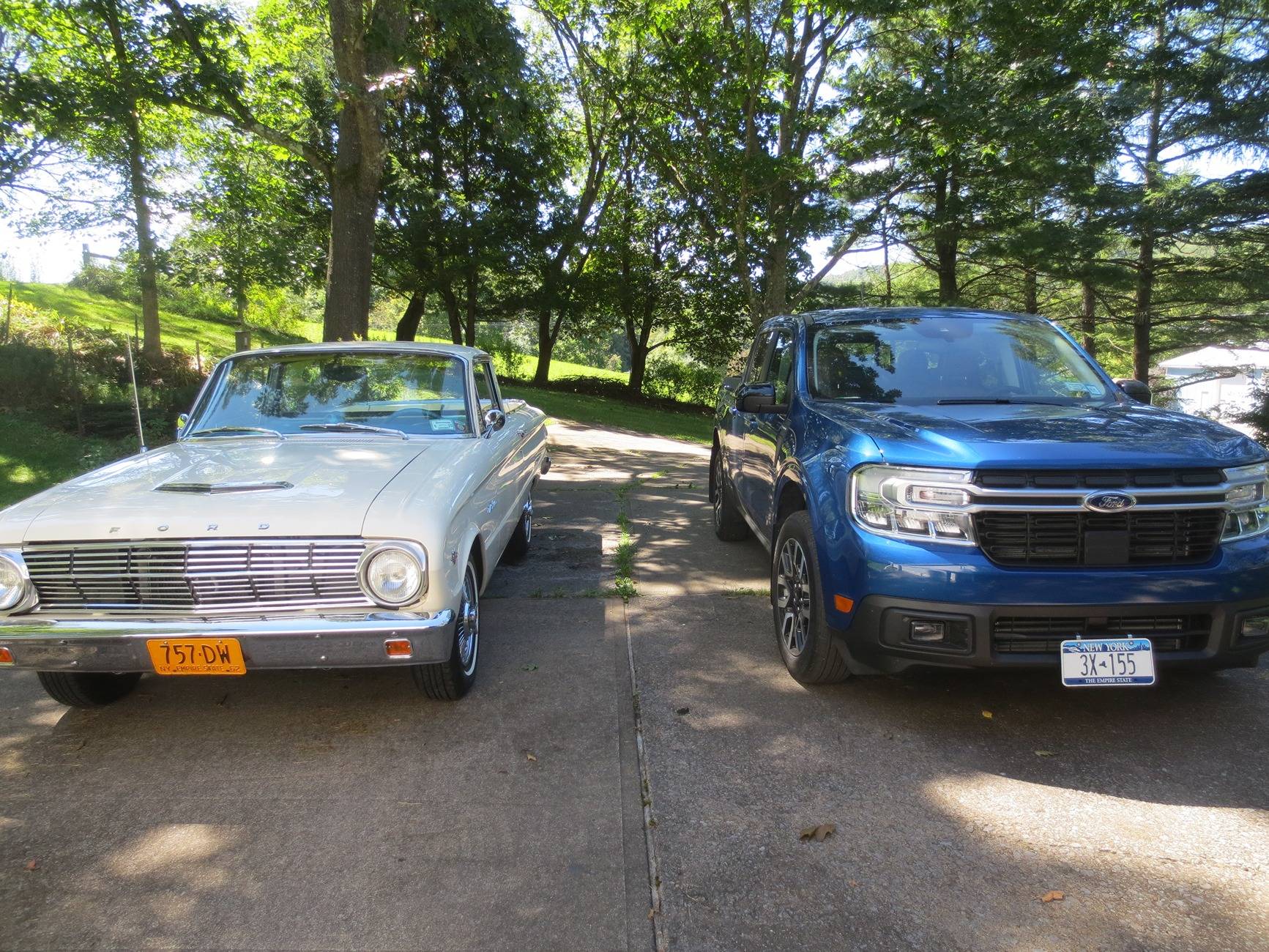Ford Maverick Comparing old to the new: 1963 Ranchero  Deluxe Cab vs. 2024 Maverick IMG_2672.JPG