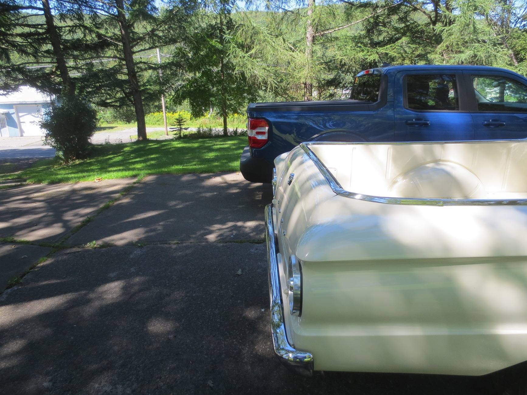 Ford Maverick Comparing old to the new: 1963 Ranchero  Deluxe Cab vs. 2024 Maverick IMG_2673.JPG