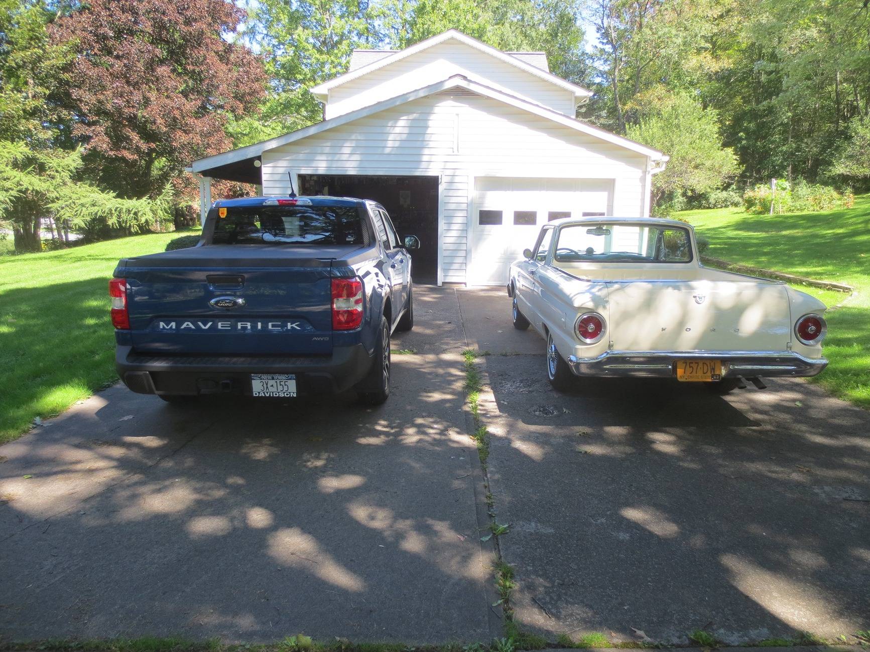 Ford Maverick Comparing old to the new: 1963 Ranchero  Deluxe Cab vs. 2024 Maverick IMG_2674.JPG