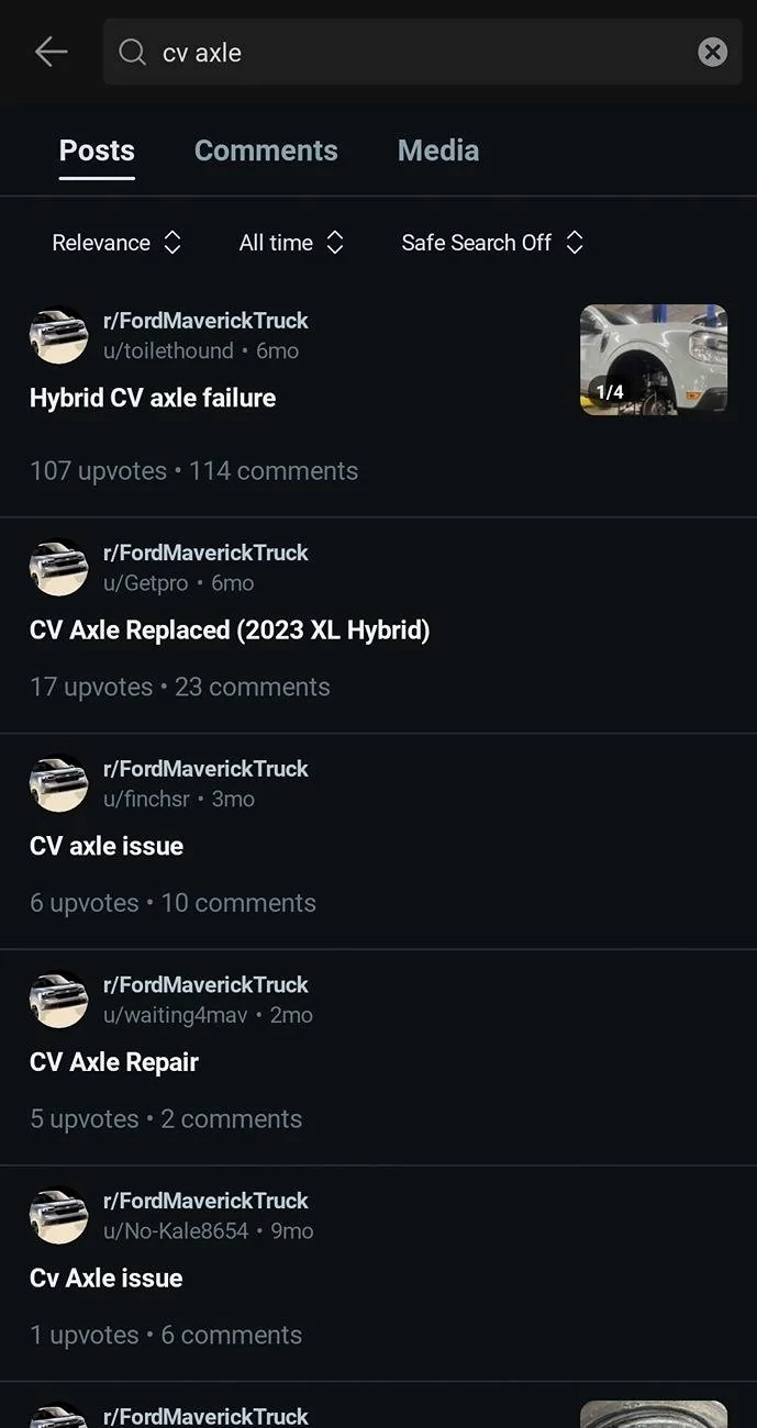 Ford Maverick Poll for all current owners! Axles Screenshot_20240902_133146