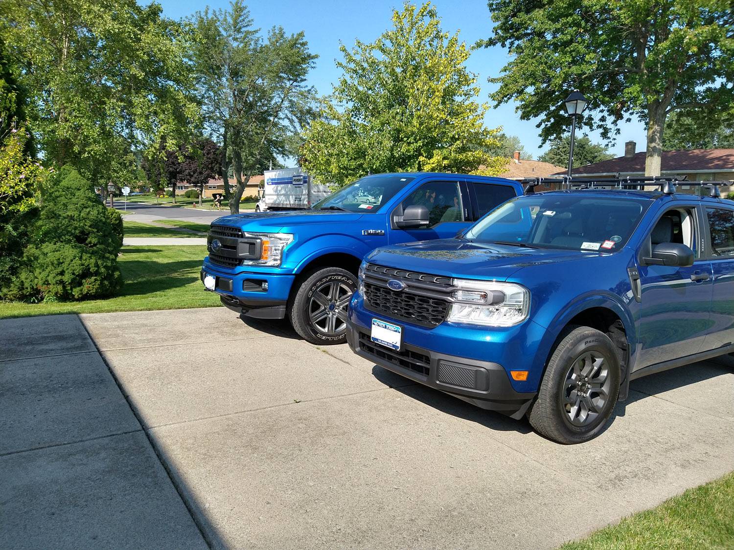 Ford Maverick Side by side with the F150 powerboost 2