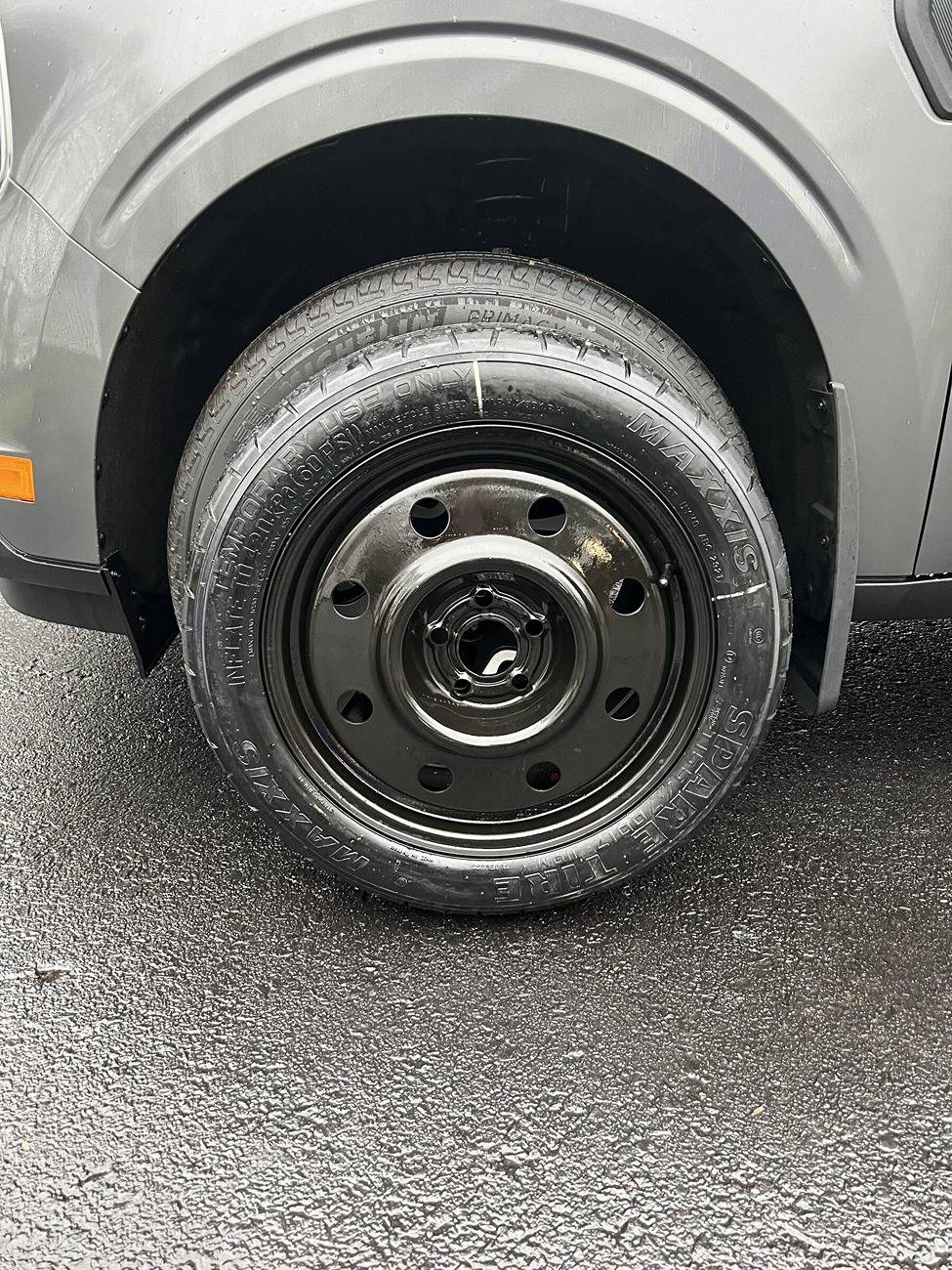 Ford Maverick Will standard full size tire fit in spare tire location? 2EECD662-26DA-450C-85AD-EB318652114A