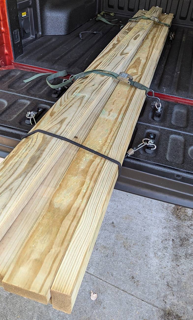 Ford Maverick Core Trax tie-downs in bottom half of tailgate 1000021889