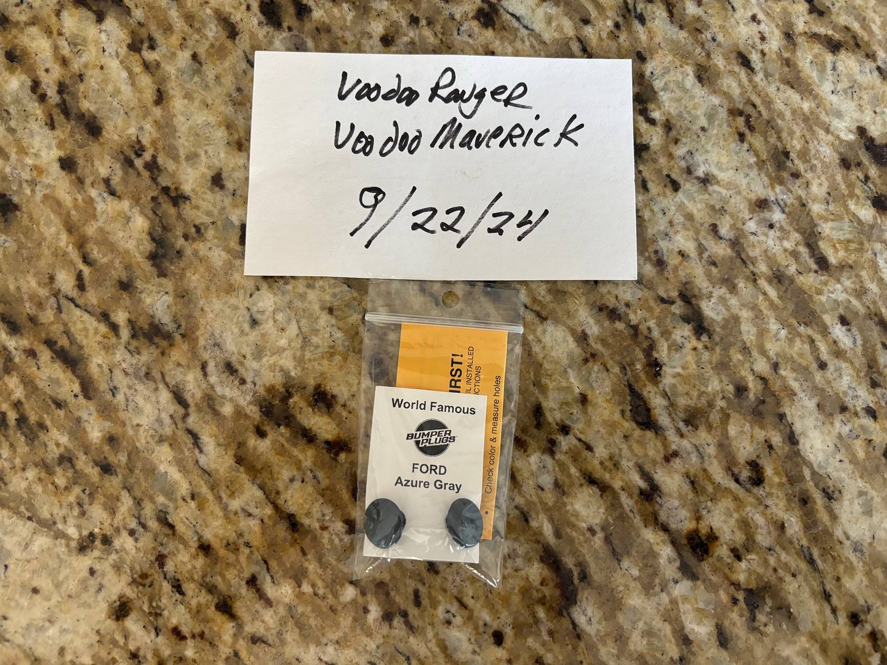 Ford Maverick Azure Gray Bumper Plugs - New bumper plugz