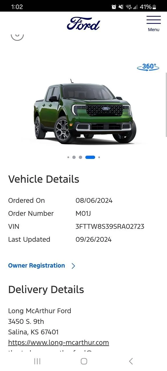 Ford Maverick 9/26/24 Scheduling Email Received Group [POST HERE IF YOU GOT SCHEDULED!] Screenshot_20240926_130212_Chrom