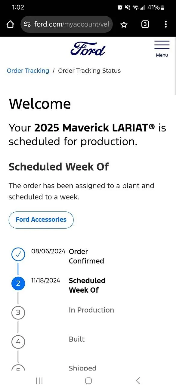 Ford Maverick 9/26/24 Scheduling Email Received Group [POST HERE IF YOU GOT SCHEDULED!] Screenshot_20240926_130208_Chrom