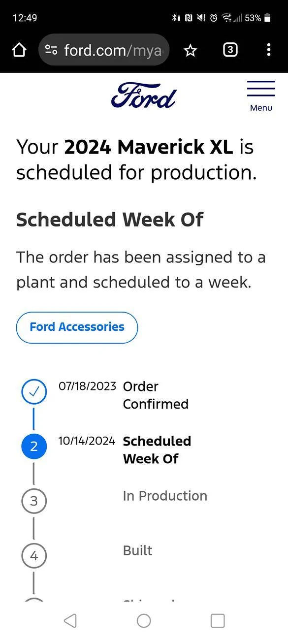 Ford Maverick 9/26/24 Scheduling Email Received Group [POST HERE IF YOU GOT SCHEDULED!] Screenshot_20240930-124953
