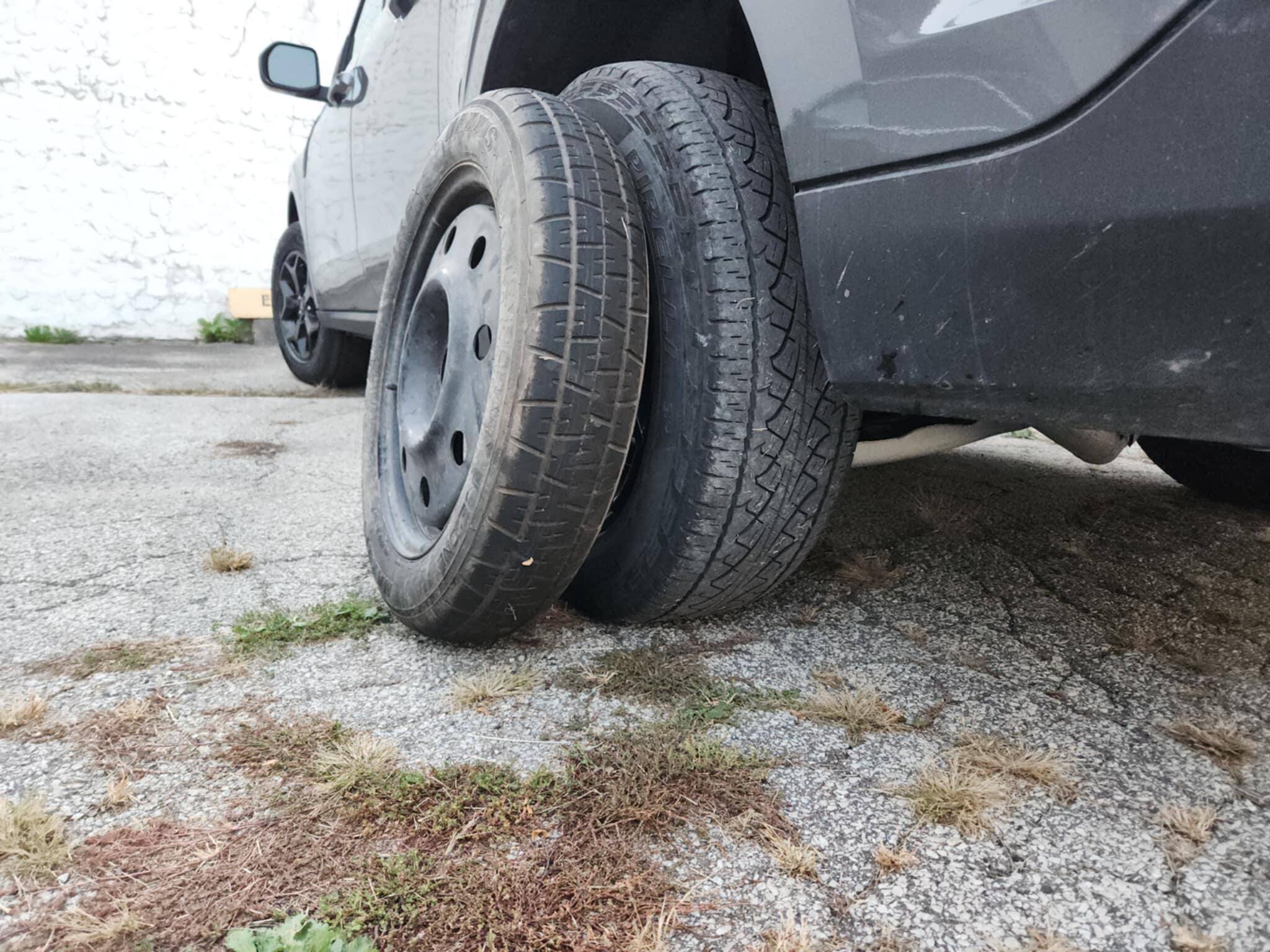 Ford Maverick Fit a FULL SIZE SPARE TIRE under the Maverick to replace the pathetic factory bicycle wheel spare! 1727912300439-in