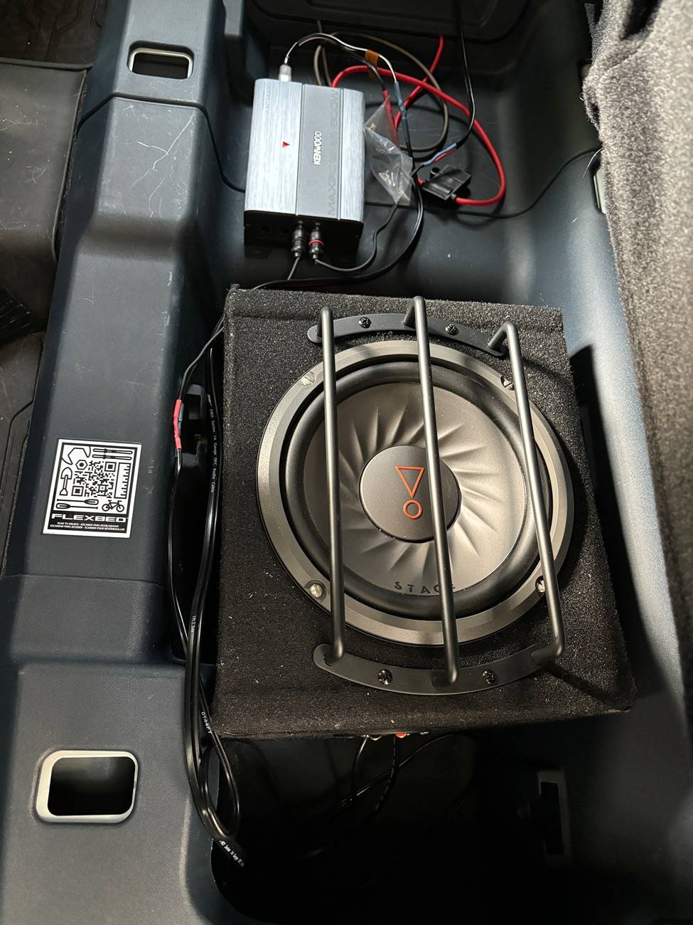 Ford Maverick Subwoofer install using rear speaker wires, no cutting or speaker panel removal IMG_1869
