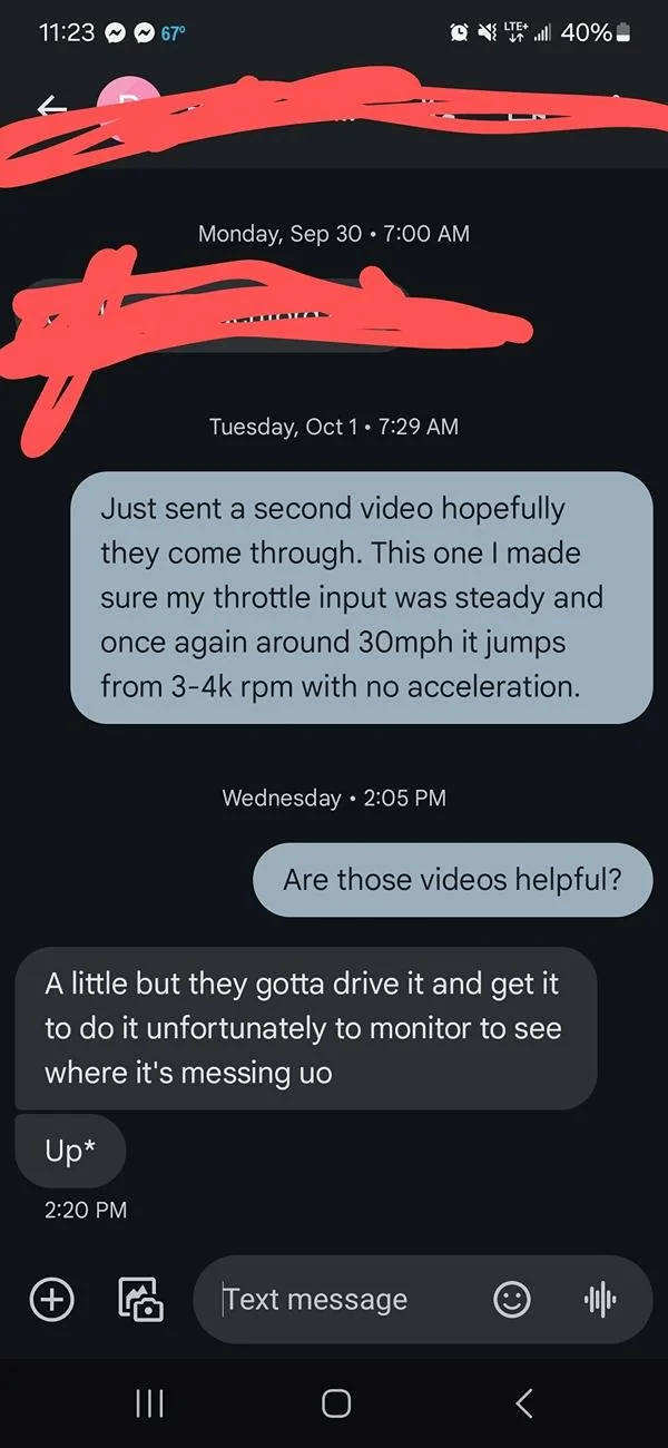 Ford Maverick 8 speed transmission slipping when cold. Screenshot_20241008_112327_Messages~2