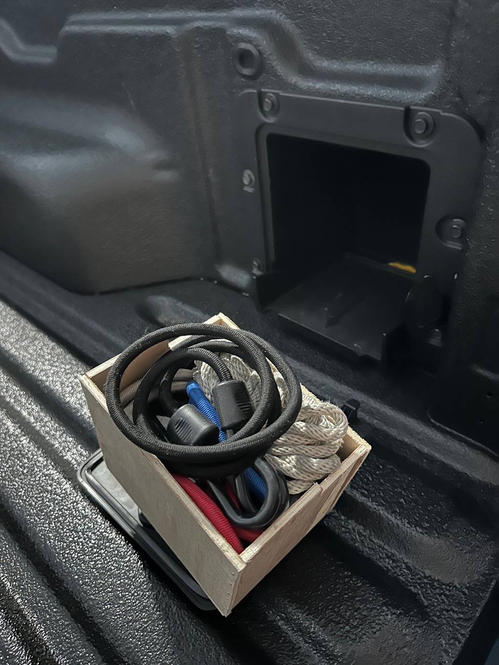 Ford Maverick Bed cubby storage hack IMG_1004
