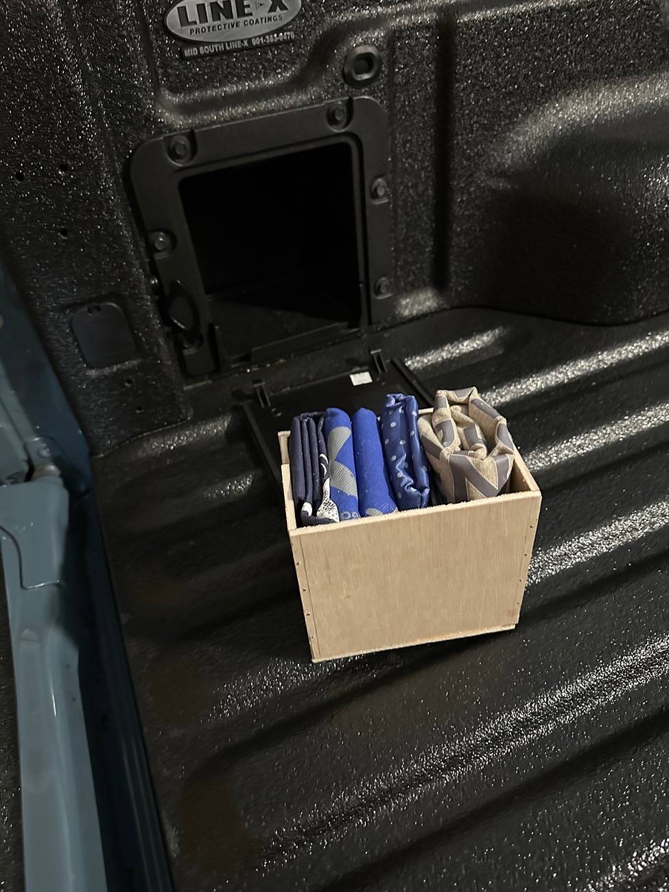 Ford Maverick Bed cubby storage hack IMG_1003