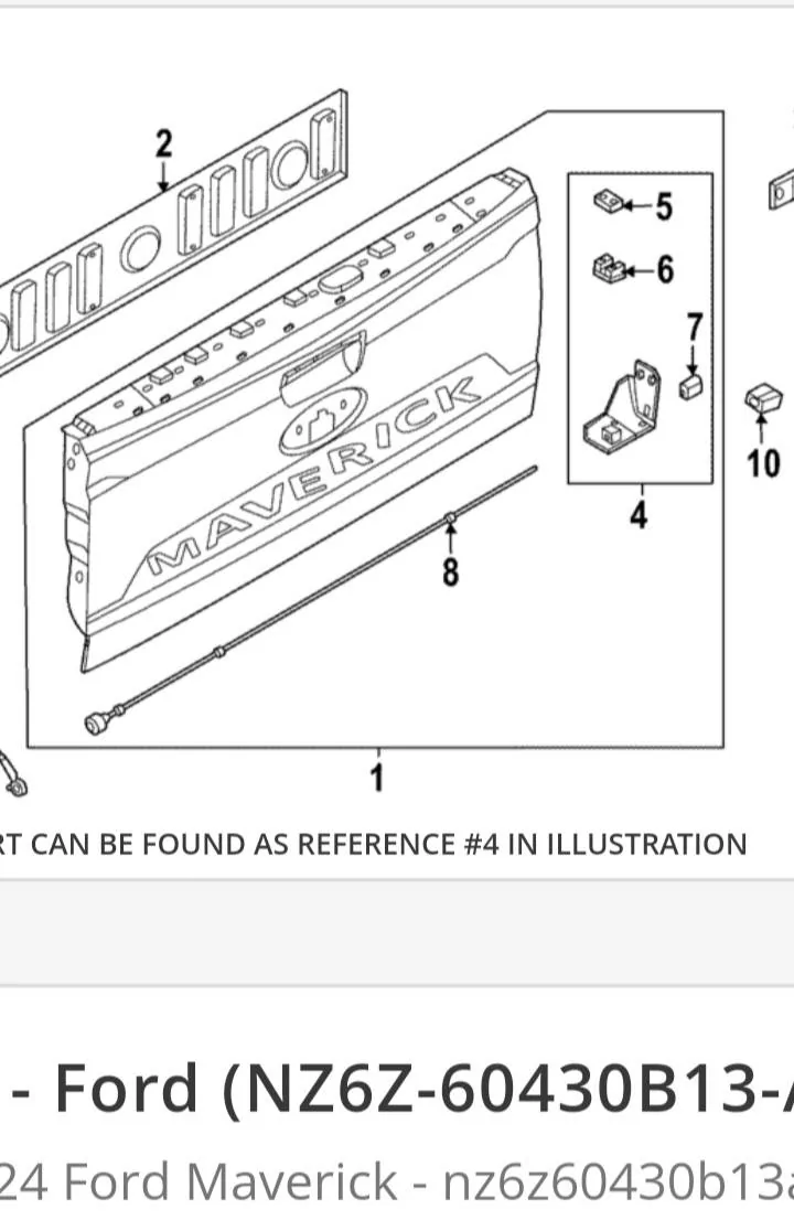 Ford Maverick (Not very) Safety bracket for tailgate 20241015_083603