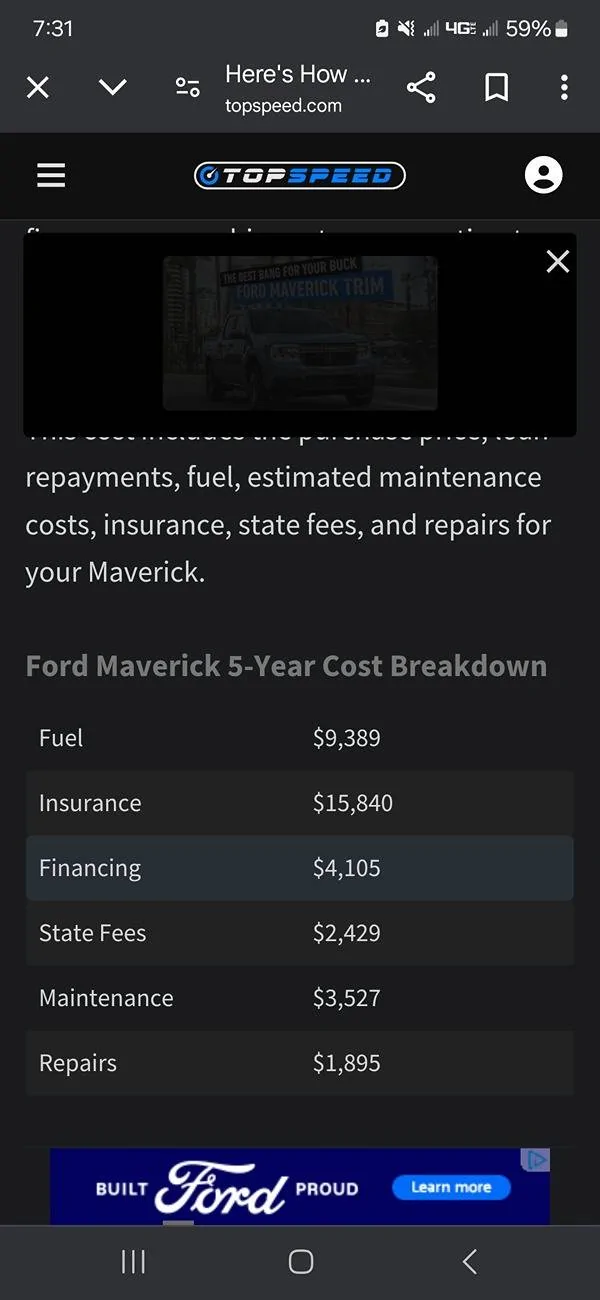 Ford Maverick 5 year cost of ownership? Screenshot_20241017_073137_Chrom