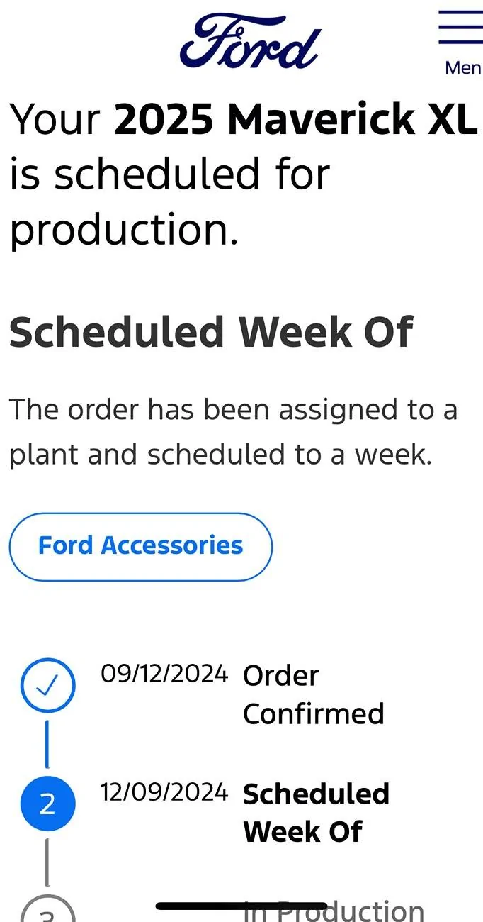 Ford Maverick 2025 Maverick Scheduling This Week (10/24/24) for Production Weeks 12/2 - 12/16 IMG_0760