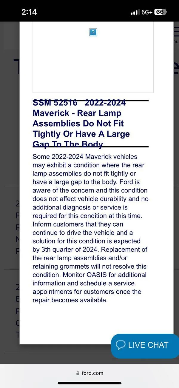Ford Maverick Loose Tail light TSB disappeared??? IMG_7953
