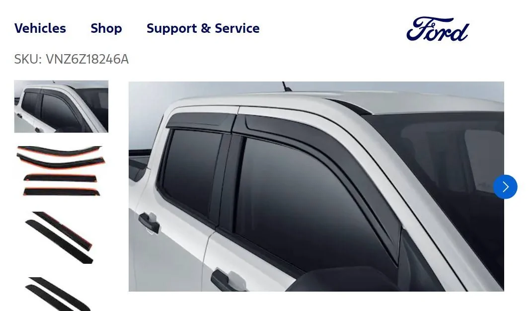 Ford Maverick Window deflectors Screenshot 2024-10-25 202155