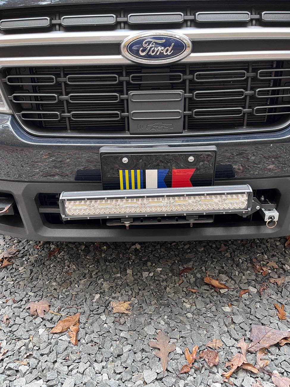 Ford Maverick Front LED Light Bar on a towed Hybrid IMG_8681