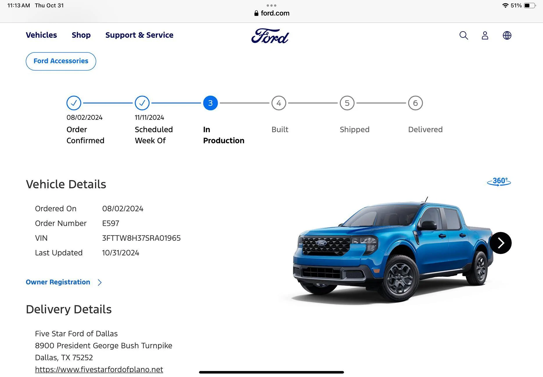 Ford Maverick 2025 maverick tracking change to in production IMG_0748