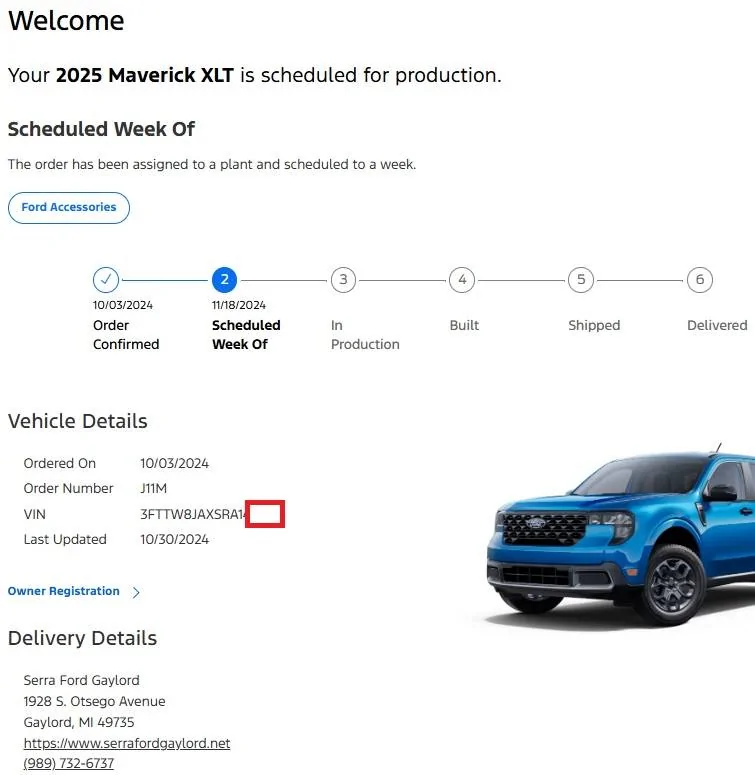 Ford Maverick 9/26/24 Scheduling Email Received Group [POST HERE IF YOU GOT SCHEDULED!] 2025BuildDat