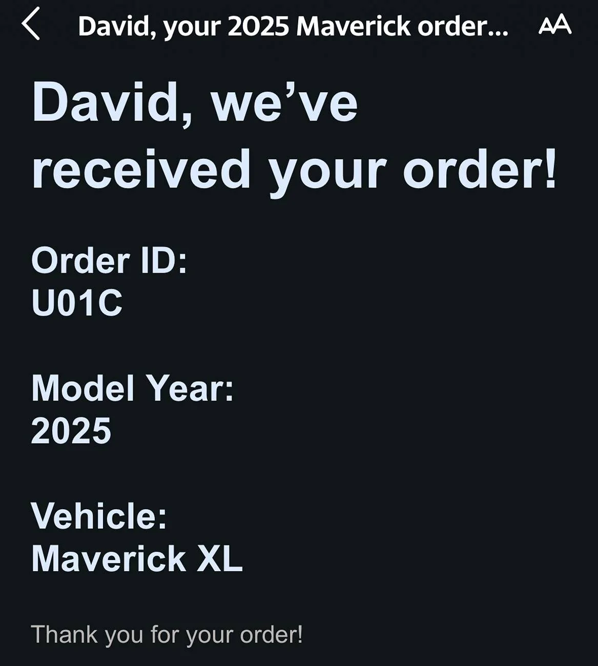 Ford Maverick Gut check delivery date? IMG_0431