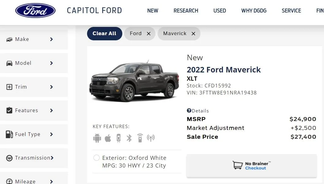 Ford Maverick Bait and Switch on Maverick Orders at Grapevine Ford Capital Mav