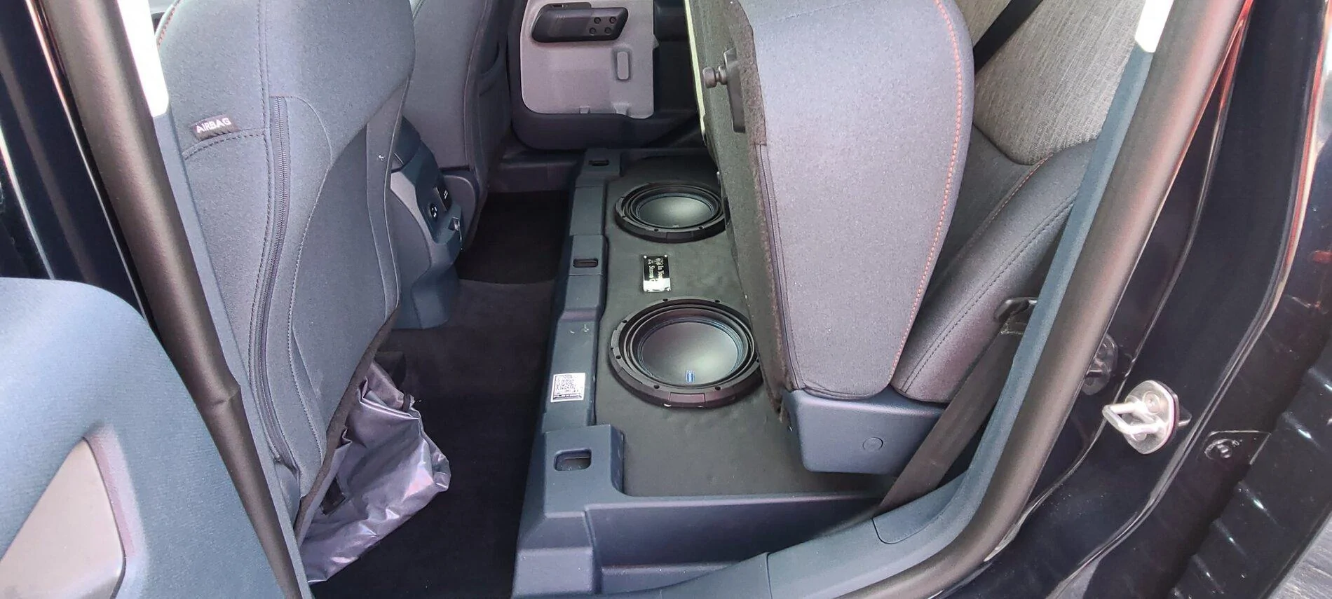 Ford Maverick Sound system upgraded - 2 memphis m7 10" subs on a viv220 under rear seats Resized_20211119_105337