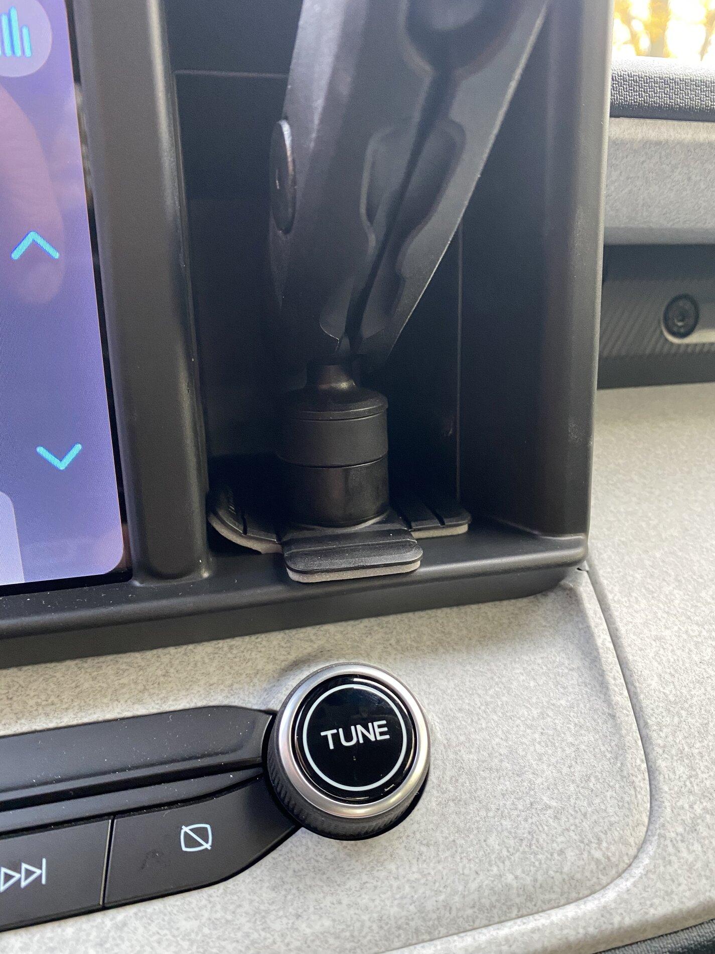Ford Maverick Dash cubby phone holder mount installed FB6A12DB-CDEE-4FFA-954B-E45B261F20C4