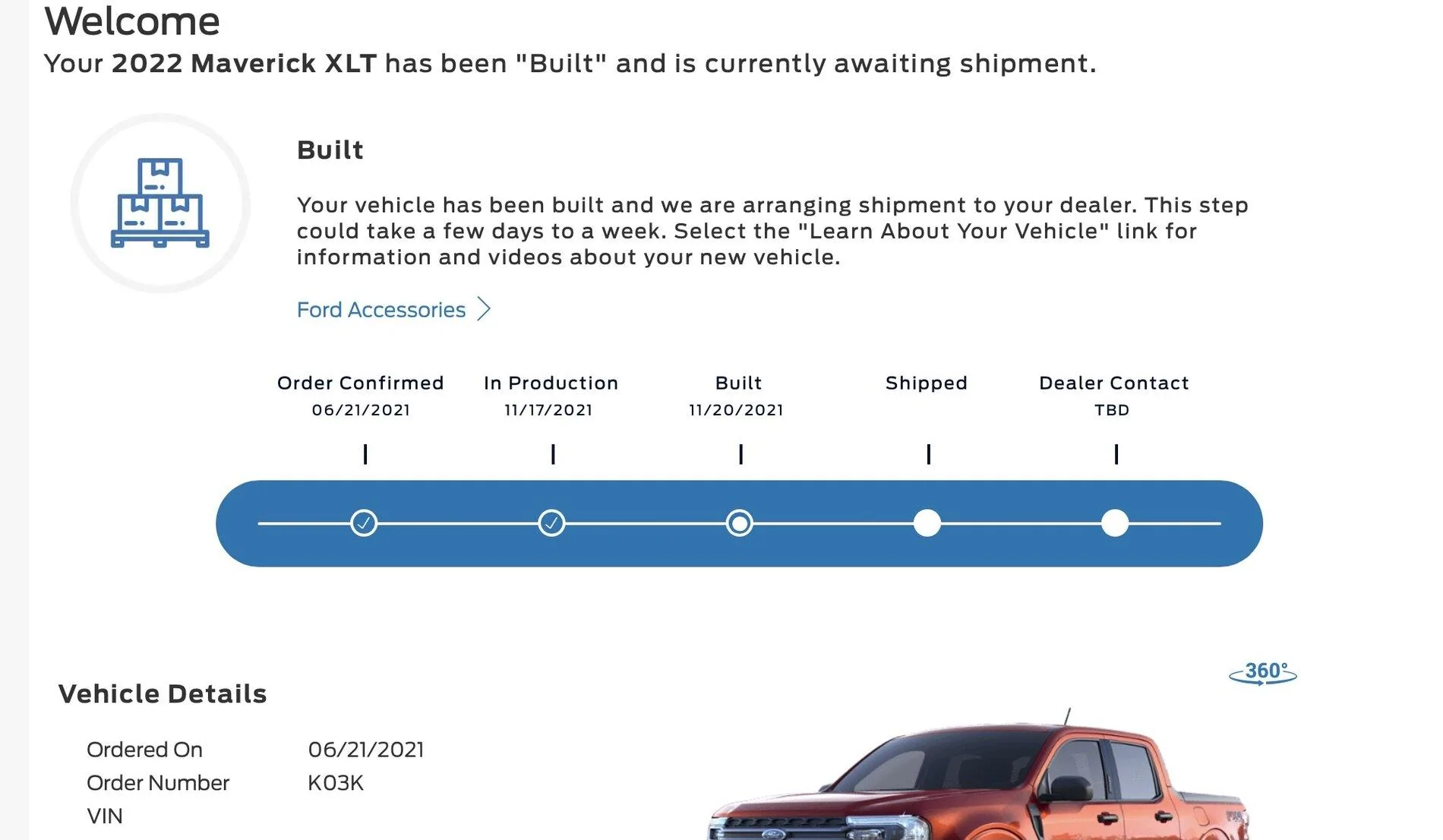 Ford Maverick Got my latest email. Built and awaiting shipment. 918A37DA-5A60-448A-958A-81981479E4F1