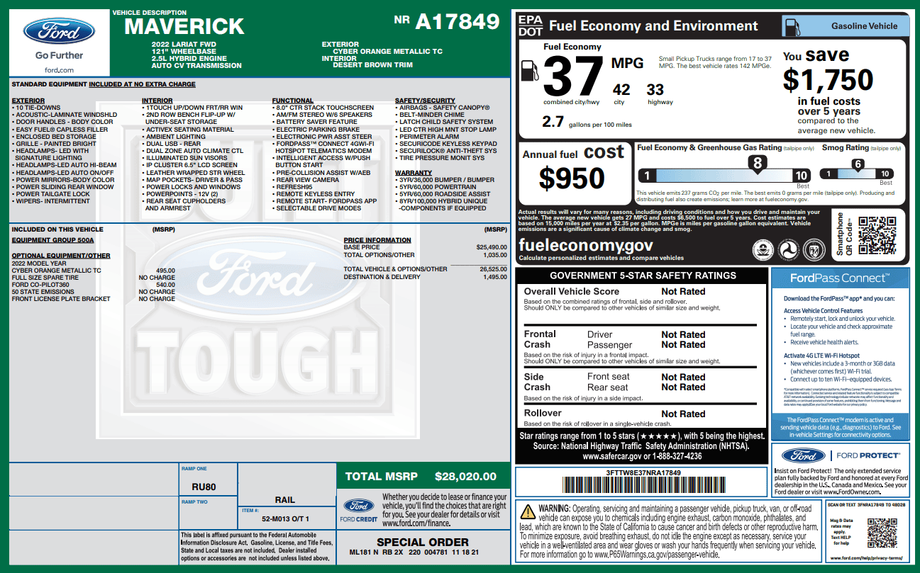 Ford Maverick No Maverick Scheduling Next Week (11/22) 2021-11-22