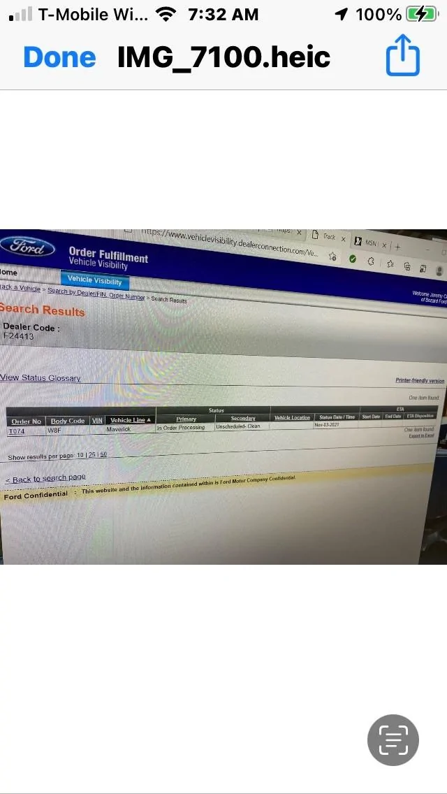 Ford Maverick Anyone in the know understand what this means? order