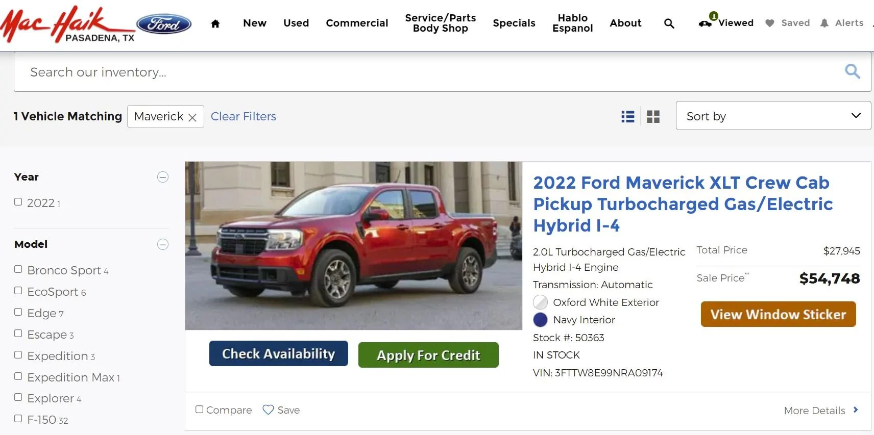 Ford Maverick Price gouging dealership TX Maverick
