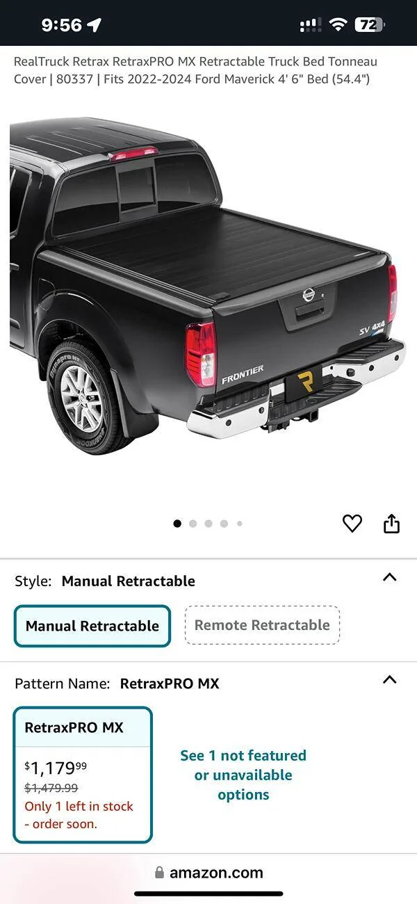 Ford Maverick Retrax pro MX tonneau cover  SALE ON AMAZON IMG_3183