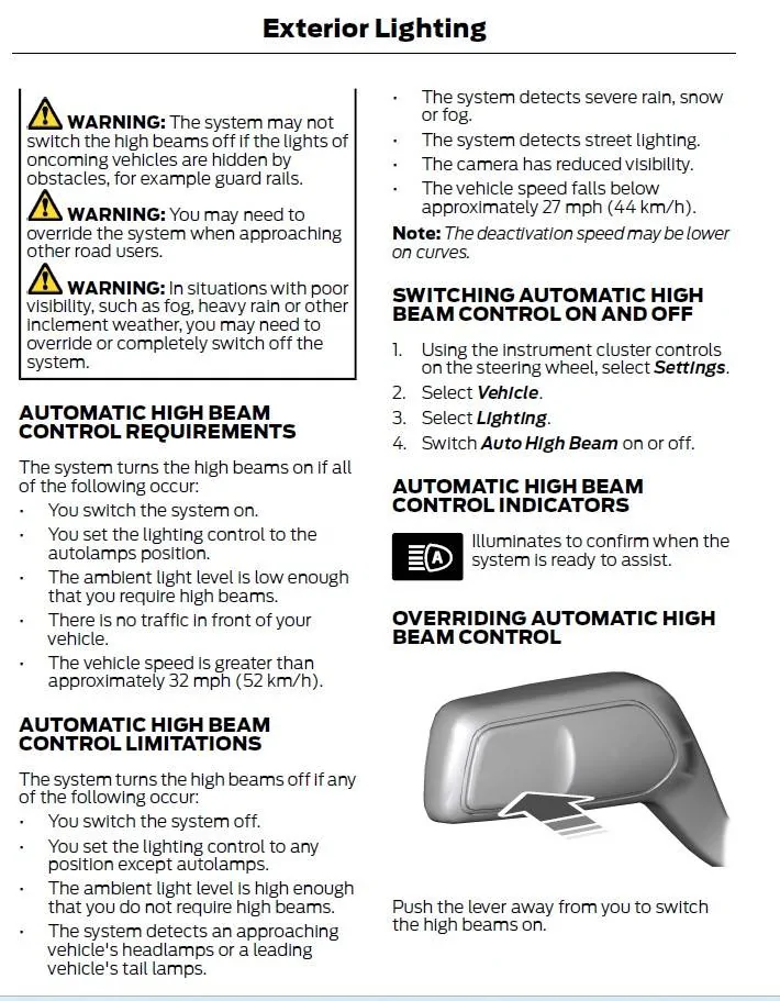 Ford Maverick Auto Dimming For headlights Screenshot 2024-11-08 064935