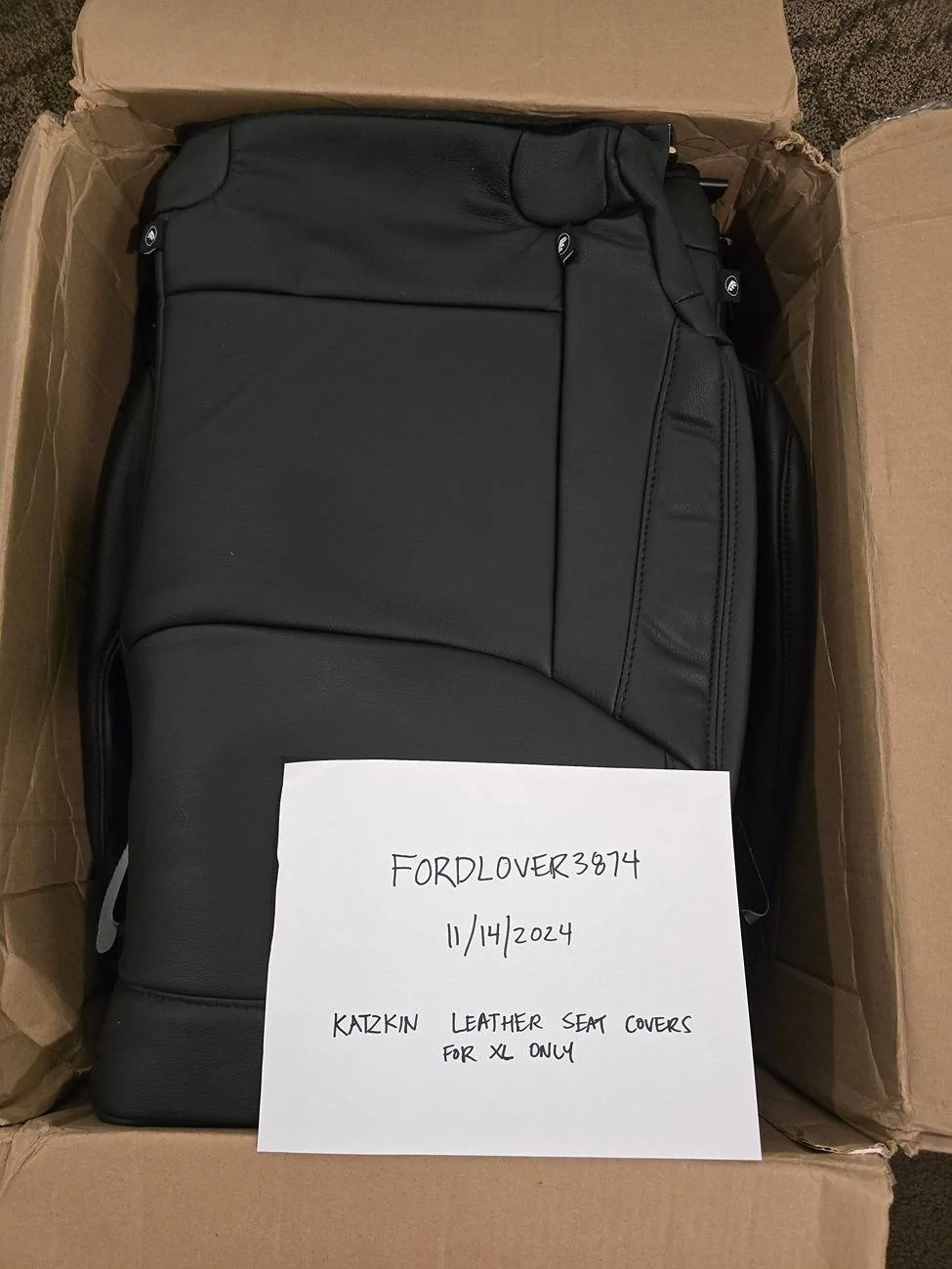 Ford Maverick NEW Katzkin Black Leather Seat Covers for XL only 20241114_025658