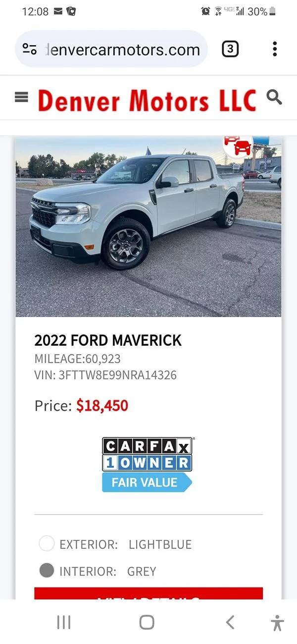 Ford Maverick Scratch and dent rebuild example Screenshot_20241113-120900_Chrom