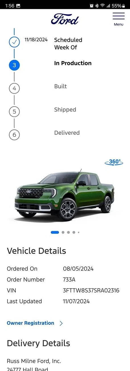 Ford Maverick 2025 Maverick Start of Production Notification today? Screenshot_20241118_135631_Chrom