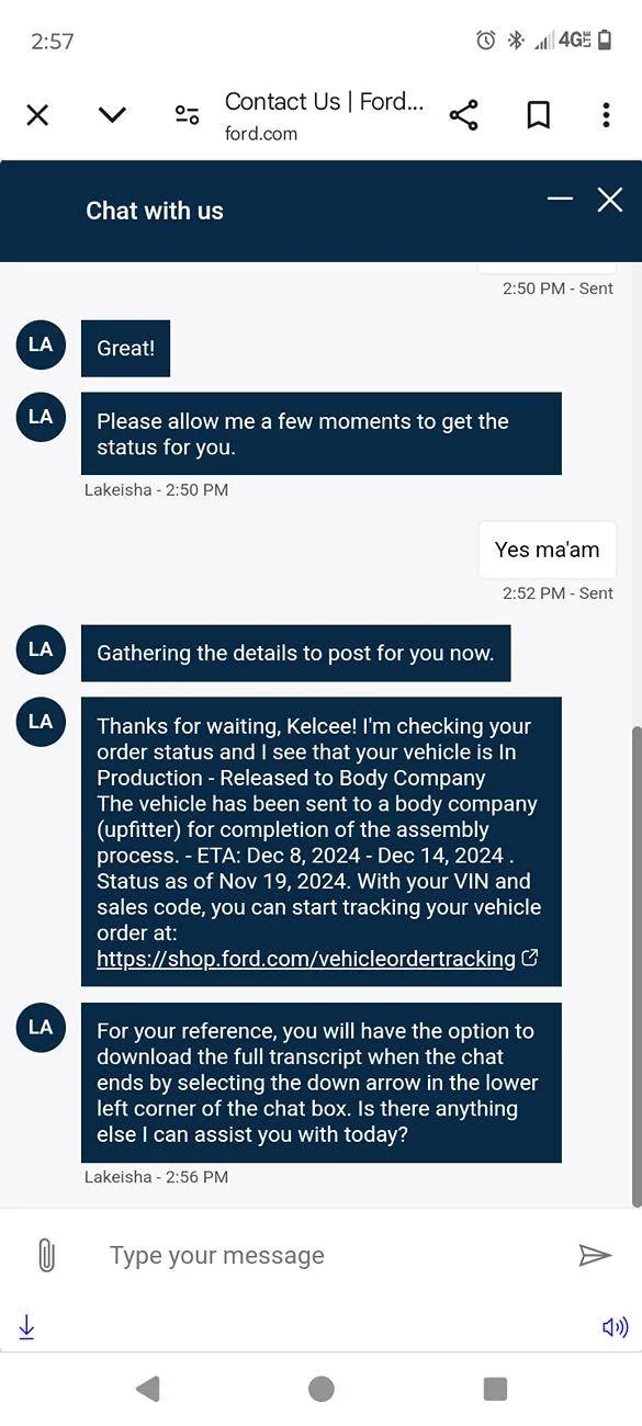 Ford Maverick 2025 built status Screenshot_20241120-145722