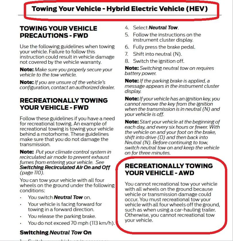 Ford Maverick 2025 Maverick Hybrid Models Can Be Flat Towed Screenshot 2024-11-26 112016
