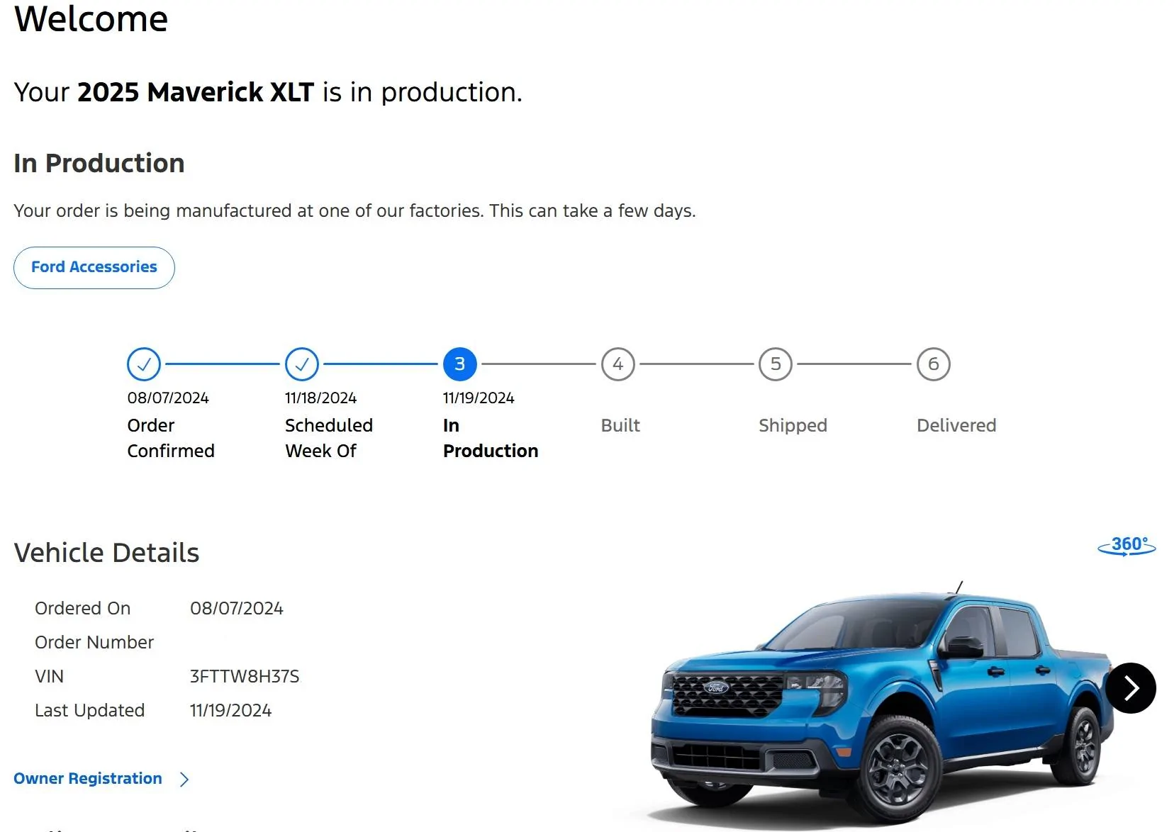Ford Maverick Is anyone's 2025 Maverick being indicated as "shipped" Mav