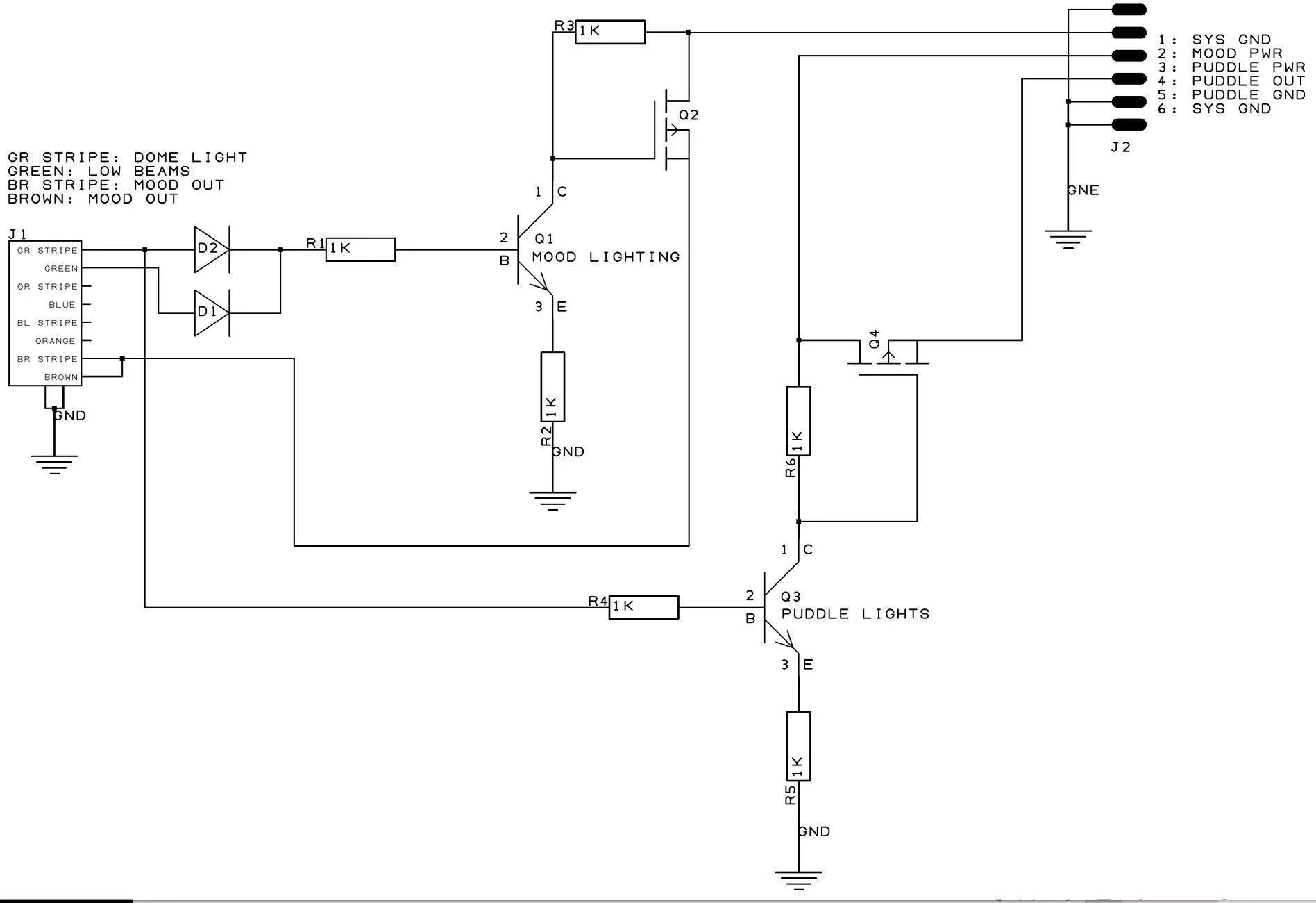 Ford Maverick Interior Ambient / Mood Lighting and Puddle Lights Lighting II - Schematic