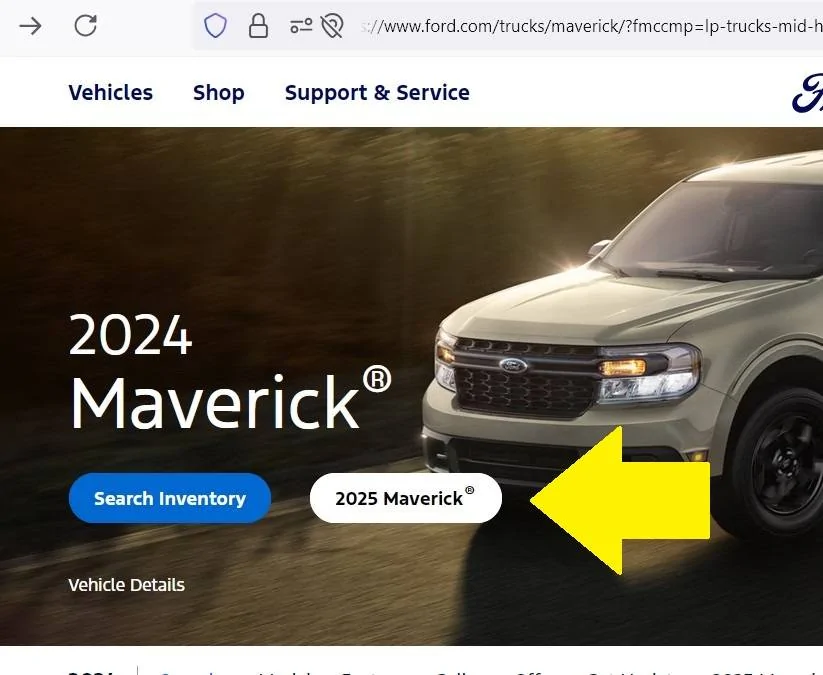 Ford Maverick How to spec/quote a 2025? Screenshot 2024-11-28 090431