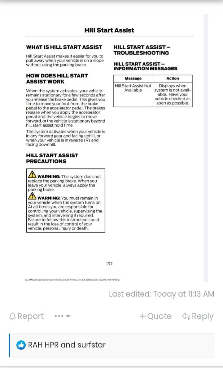 Ford Maverick Is there a way to permanently disable auto hold? 20241128_121636