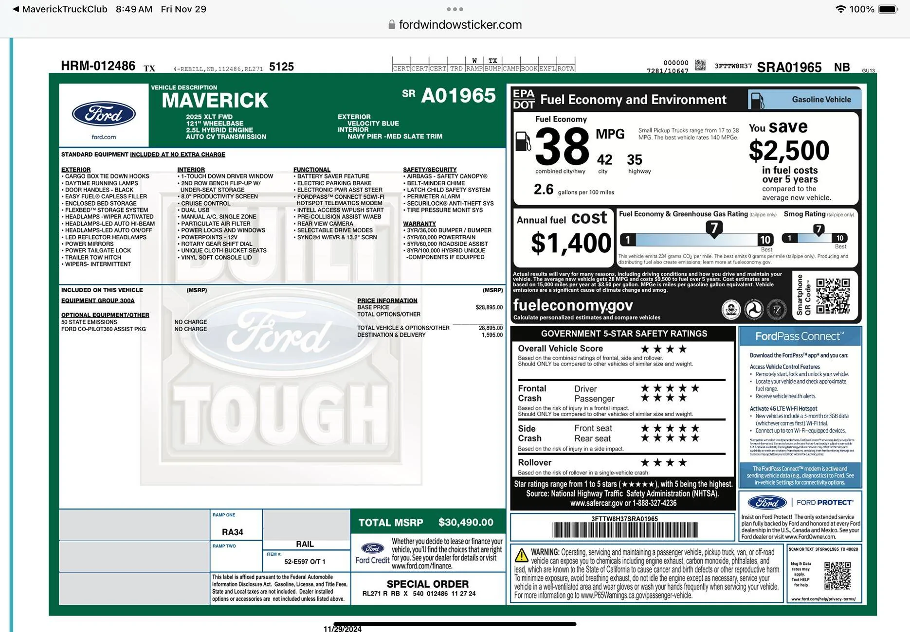 Ford Maverick 2025 Maverick Windwo Stickers Are Live! Get Yours Yet? IMG_0771